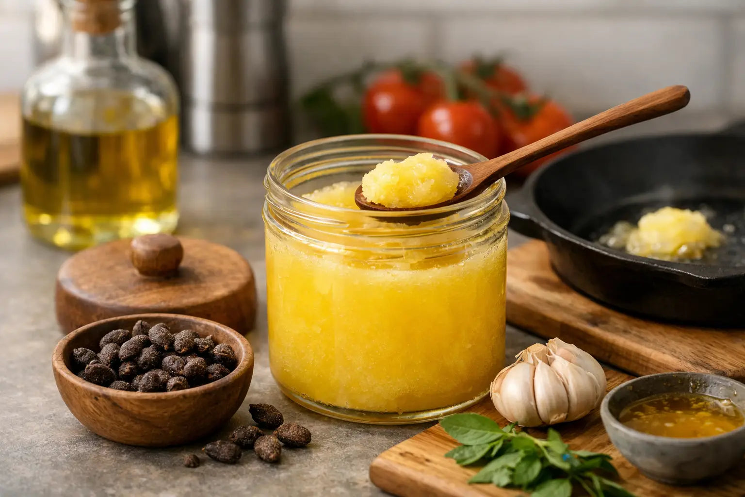 Ghee de puxuri para cozinhar bem sem firula
