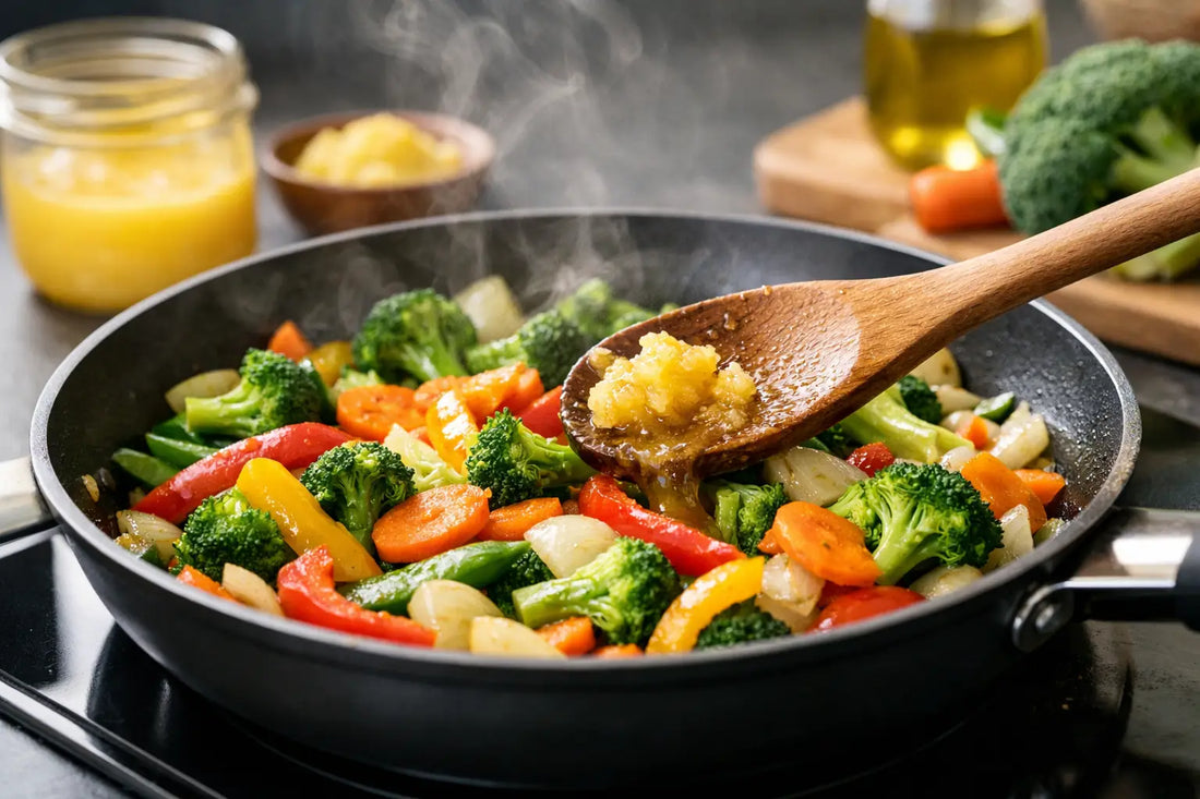 Como refogar legumes com ghee sem deixá-los murchos