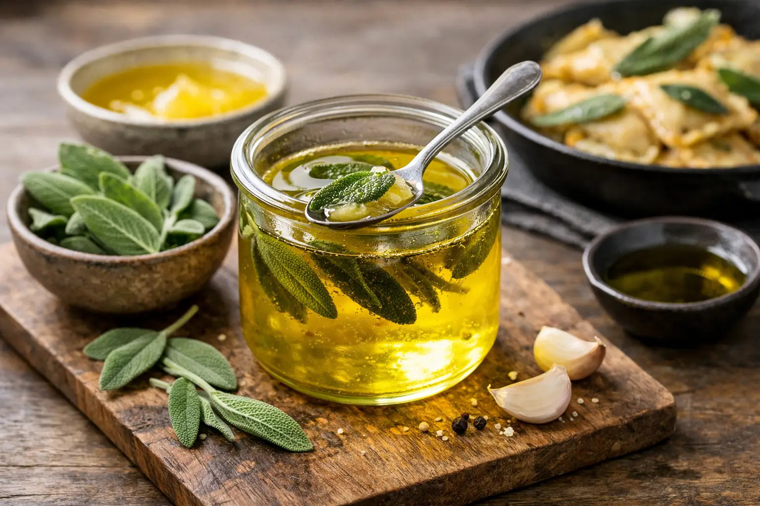 Ghee com sálvia: sabor verde para mandar ver